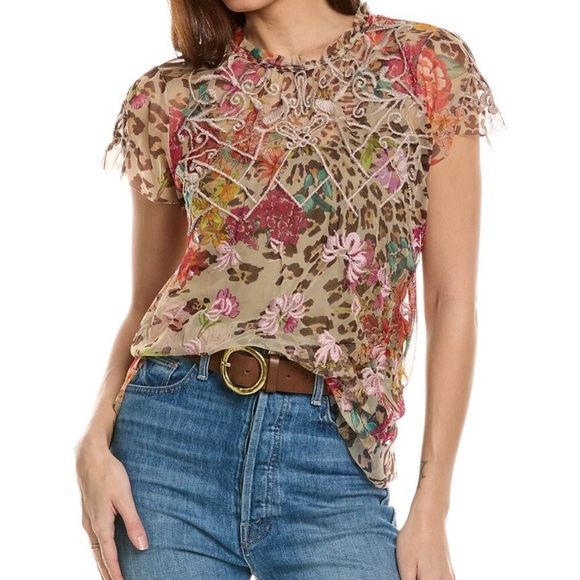 New Johnny Was Mazzy Ruffled neck Blouse 2 pcs.
